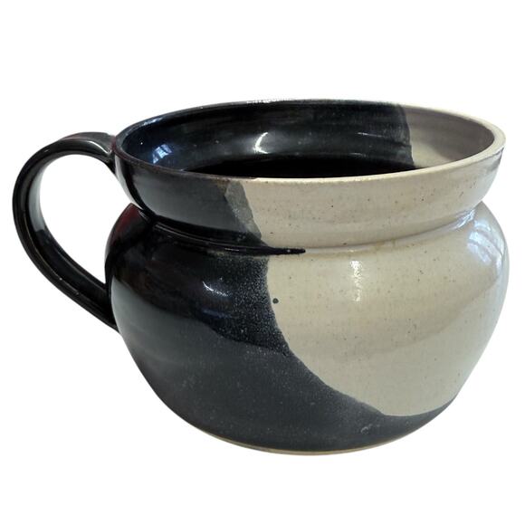 Kings Pottery Seagrove NC Studio Art Pottery Soup Mugs Bowls Black White Signed - Picture 11 of 13